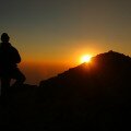 Sunset on Volcan Tajumulco's summit