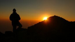 Sunset on Volcan Tajumulco's summit