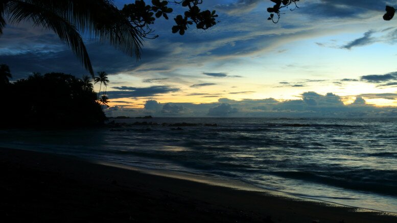 Sunset over Pacific Ocean, Corcovado