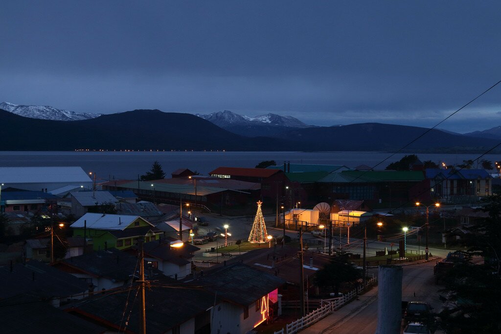 Puerto Williams at night