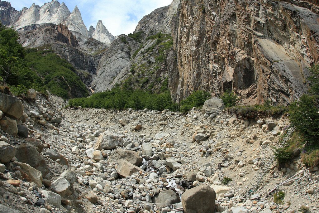 Path passing over rough terrain