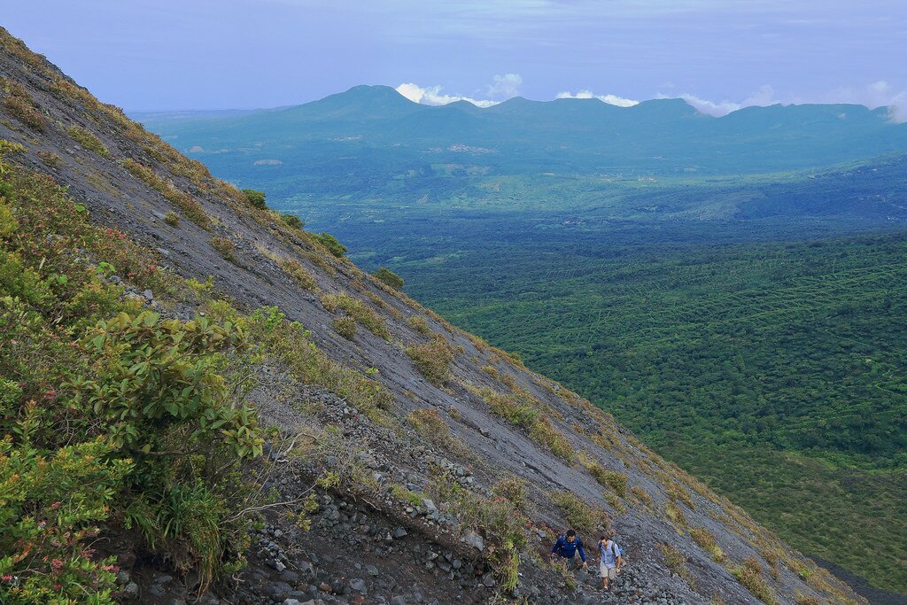 The steep slopes of Izalco volcano